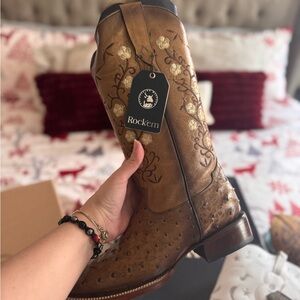 Rock'em Women's Brown Heeled Boots